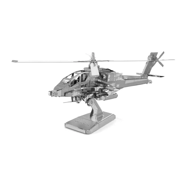 

Educational Toys Apache AH64 3D Metal Puzzle Magnetic 3d Jigsaw Puzzles, Silver