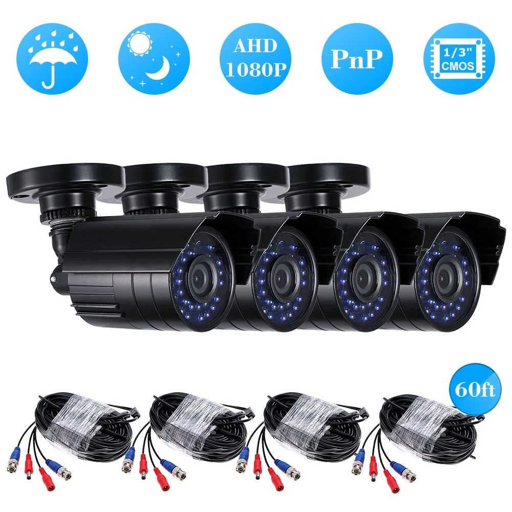 Full HD 1080P 4ch cctv camera kit ahd Security Camera System 