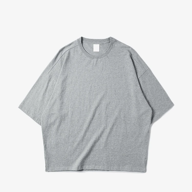 

Loose Fit Drop Shoulder Men Sport Cotton Round Neck T Shirt, As the pictures