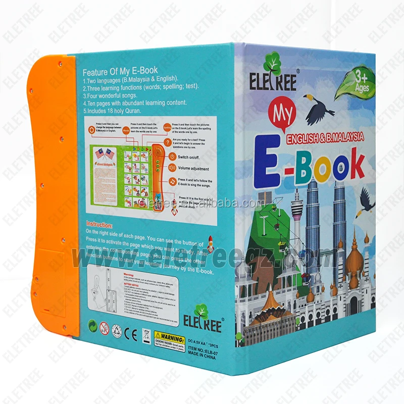 
Eletree wholesale 3 In 1 Islamic(QURAN)/English/Bahasa Malaysia Kids First Learning Ebook ELB-07 