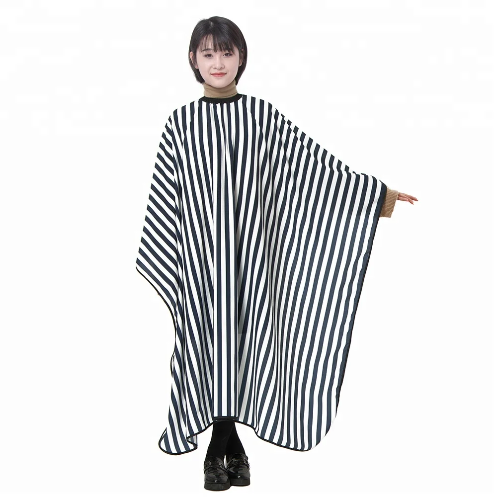 

New Arrival Waterproof Cloth Hair Cutting Barber Cape Hairdresser Gown, Stripe