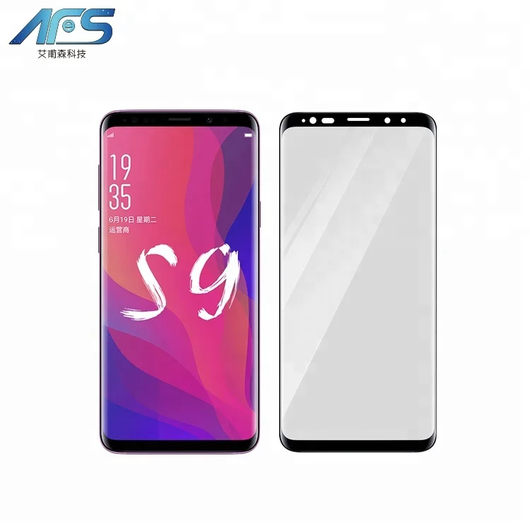 

full cover curved tempered glass film for Samsung S9, Black frame;transperant