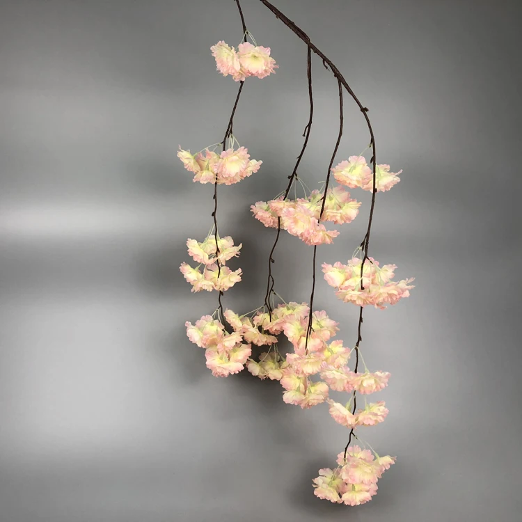 Romantic Silk Artificial Hanging Cherry Blossom Branches Wholesale