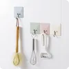 Creative plain square nail-free strong viscose hook kitchen wall traceless hook bathroom door hook