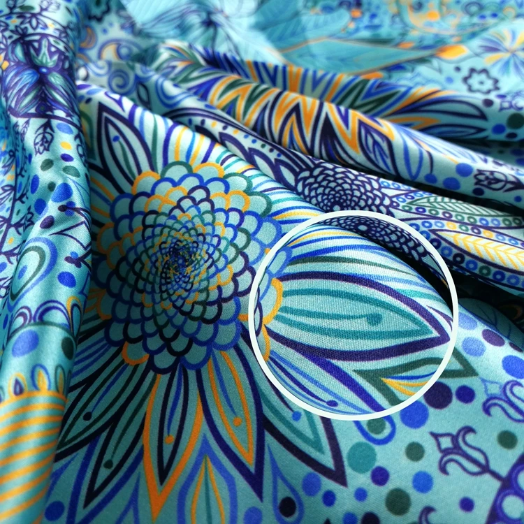 
30 Polyester 70 Cotton Digital Print Silk Scarf Fabric 