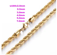 

Amazon hot sale gold plated jewelry twist chain stainless steel jewelry pendant necklace