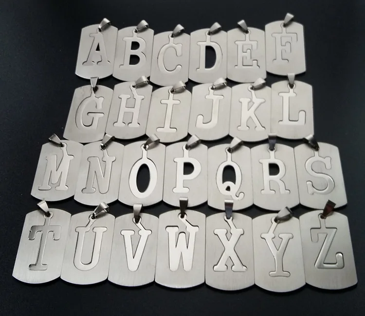 

European and American stainless steel sweater necklace, simple personality 26 English letters fashion items