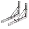 Folding Shelf Bracket Stainless Steel Triangle Wall Mount Support White Heavy Duty Shelf Brackets 2 PCS