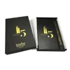 Low MOQ Cheap Line Printing Advertising Black Faux Leather 120GSM Paper Custom A5 Notebook With Box Gift Set