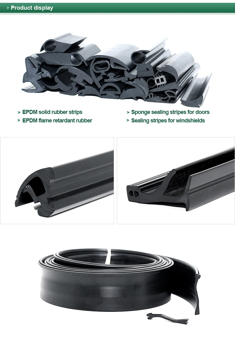 Heat resistance chemcially resistance sound insulation sooth rubber profile for shower glass door seals
