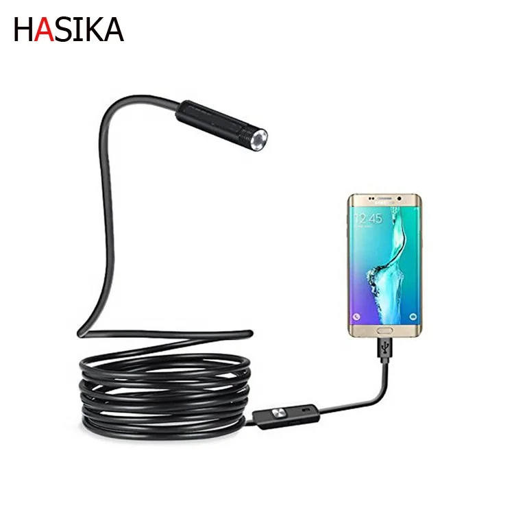 

HD 2 in 1 USB Diameter 5.5mm 5M cctv usbAndroid Waterproof Camcode Mini Endoscope Camera, Black