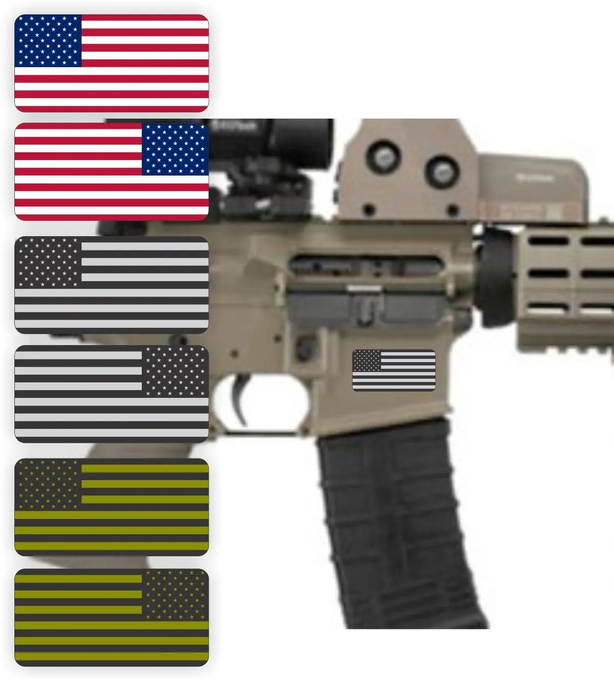 MERICA Black Ops American Flag AR-15 Lower Decals Hard Hat Helmet Stickers ...