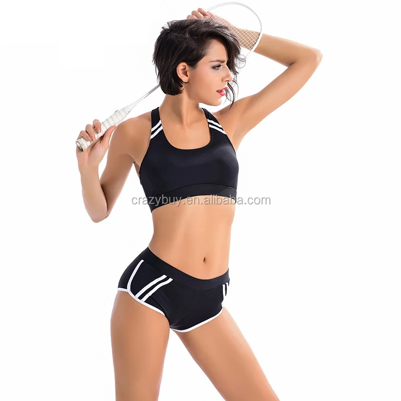 

2 pieces sexy tight sportswear private label swimwear Fitness Gym Yoga Wear Suits