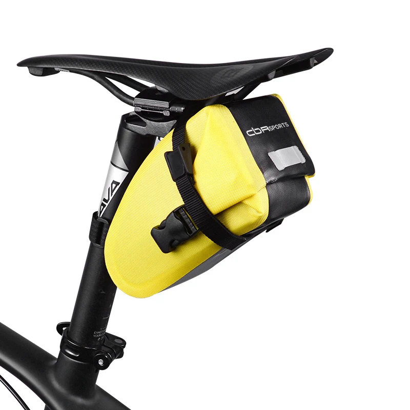 

OEM AS-004 Waterproof TPU Seamless MTB Cycling Bike Bicycle Saddle Seat Tail Rear Bag Pannier Case Accessories, Black, yellow