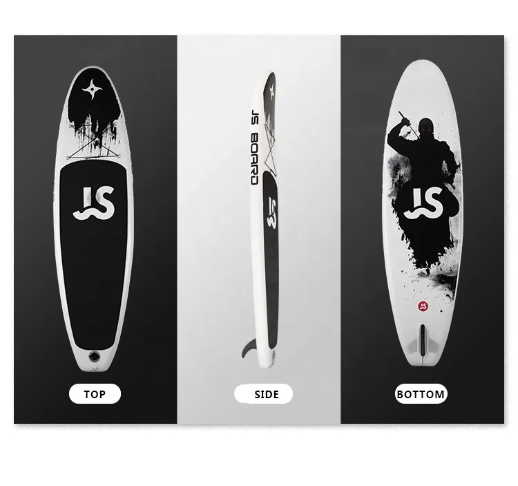 

Top quality inflatable sup board in surfing made in china pvc air board surf, White and black