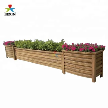 Imitated Wood Planter Box Metal Steel Modern Large Planter Modern