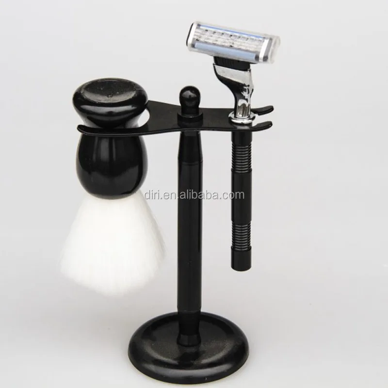 

Black High Grade Shaving Brush Set Wholesale Synthetic Shaving Brush Stand Razor, Customized color