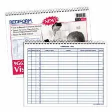 Rediform Office Products : Log Book For Visitors,1000 Entries,50 Pages,11"x8-1/2",White -:- Sold as 2 Packs of - 1 - / - Total of 2 Each