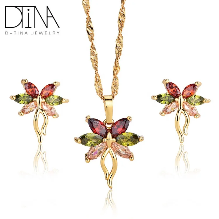 

DTINA Ballet Angel Creative Jewelry Set Earrings Pendant Set, Gold color