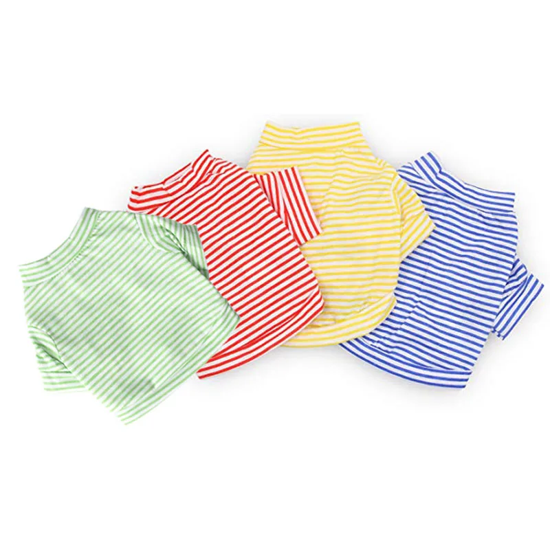 

Fashion Cute Striped Plain Pet Dog T Shirt Clothes, Blue,red,yellow,green