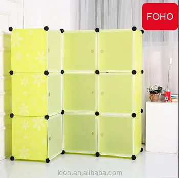 Easy Assemble Living Room Furniture Storage Cube With Door Pp