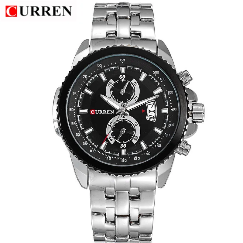 

CURREN 8082 Brand Men Quartz Watch, Hot Sale Stainless Steel Quartz Men Analog Sports Watches