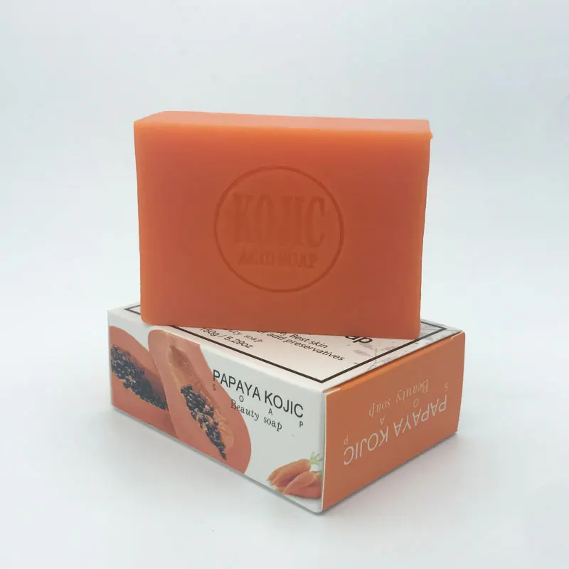 

private label 4 in 1 organic skin care glutathione kojic acid with Vitamin C whitening papaya soap for dark spots