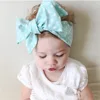 Hot Sale Fancy 100% Cotton Cute Baby Girls Fabric Flower Hair Accessories Big Bow Knot Headbands