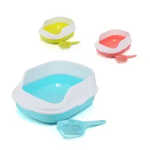 Image of Pet Clean Up Products Plastic Training Self Cleaning Toilet Cat Litter Box