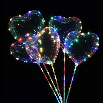 led inflating string self inch light larger balloon bobo heart