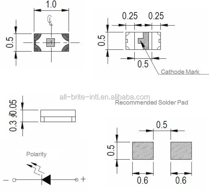 0402 Low Power Consumption Wide Viewing Angle Yellow Smd Led Chip Diode ...