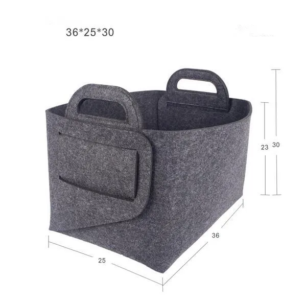 

Large Capacity Foldable Felt Bag Storage Bag Organizer Basket for Household Sundries Clothing, Black, dark gray, or whatever you want