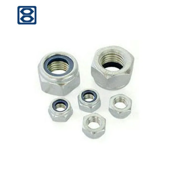 
Hardware fasteners metal carbon steel zinc galvanized nylon insert lock hex cap nylock nylok nut nuts DIN982 985 
