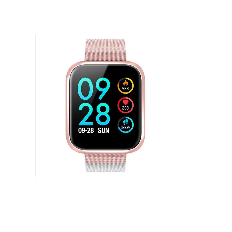 

2019 New P70 Smart watch Waterproof Blood Pressure Heart Rate Monitor Sleep Tracker Health SmartWatch for IOS Android Phone, Black silver pink
