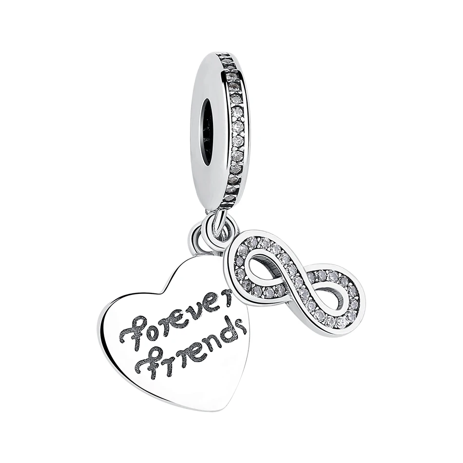 

Jewelry Supplier 925 Sterling Silver Bead Infinite Forever Friends Charm Fit Women Original Bracelet DIY Jewelry Making