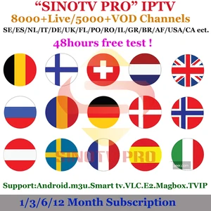 Europe IPTV UK Italia Spain Norway Swedenish HD Channels A Year 8000 Live 5000 VOD Hot Sale IPTV Android Box SINOTV PRO IPTV