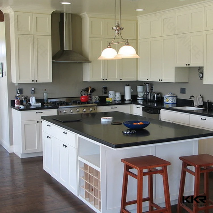 Classical Sparkle Black Quartz Stone Countertops Kitchen Solid
