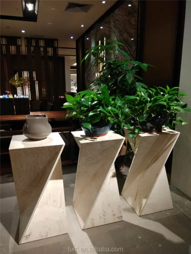Modern White Travertine Marble Flower Pot Stand Buy Flower Pot Stand