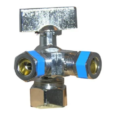
5/8 OD X 3/8 C X 1/4 C MULTI TURN BRASS CRAFT COMPRESSION ANGLE STOP VALVE 