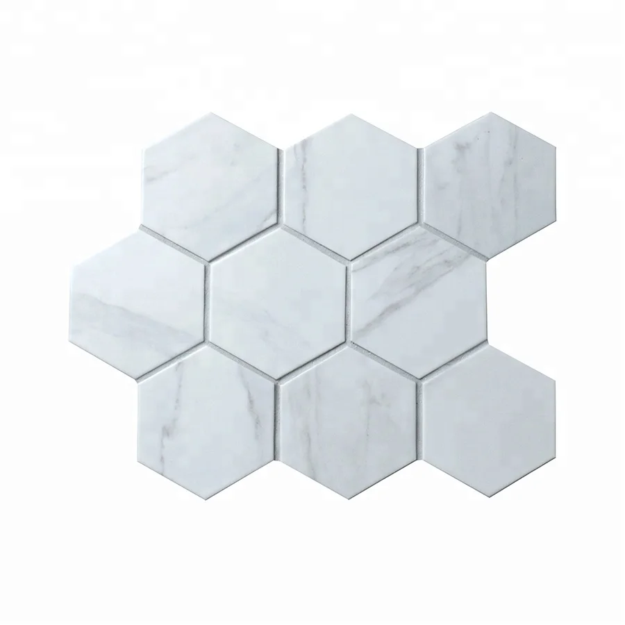 Kitchen Bathroom Decor Ink Jet Matte Porcelain Carrara White