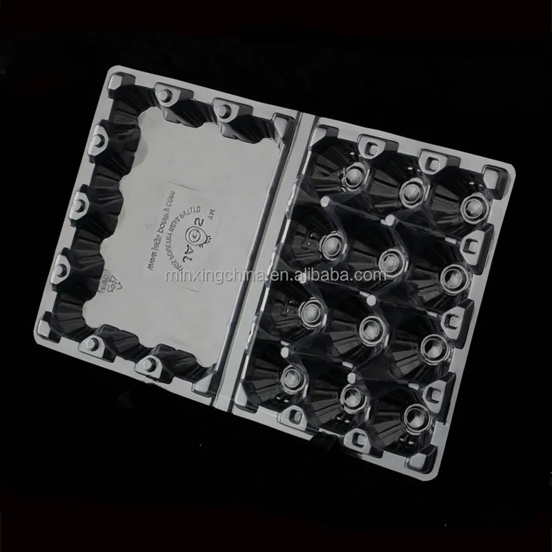 12 cellules En Plastique Transparent Oeuf De Poulet Carton avec Capote Paquet de 10