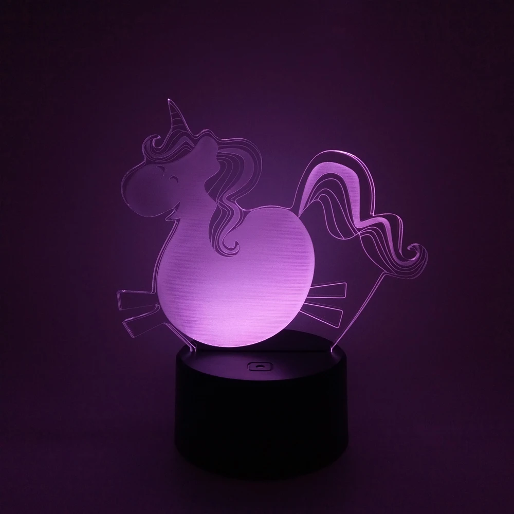 Night Lights for Boys Unicorn Pattern Customizable Gift 7 Colors Changeable