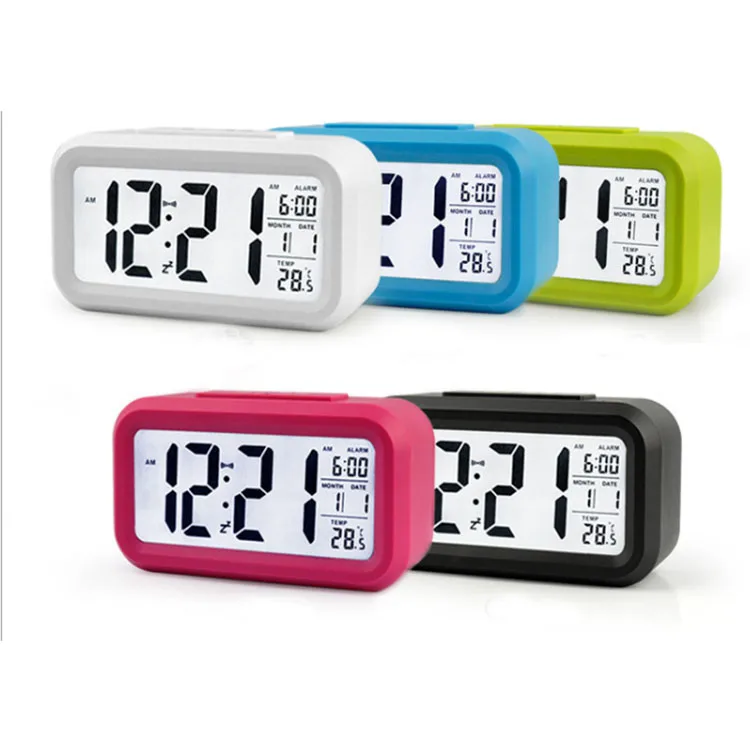 
Large LCD Display Digital Alarm Low Light Sensor Technology Soft Night Light Easy to Set and Watch Digital Alarm Clock 