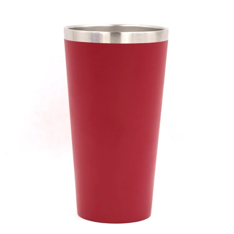 High Quality 16oz Double Wall Beer Mug Vacuum Insulated Travel Mugs Stainless Steel Tumbler Cups With Lid