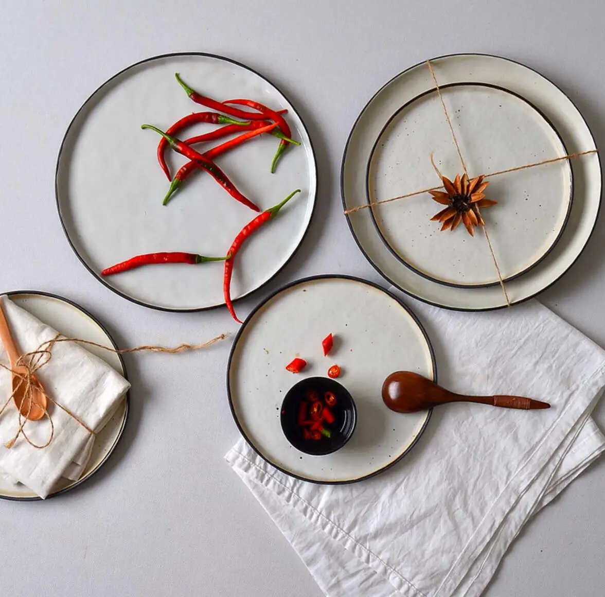 North Europe Design Ceramic Dinner Plates Pizza Plate Pie Plate 8" 10"