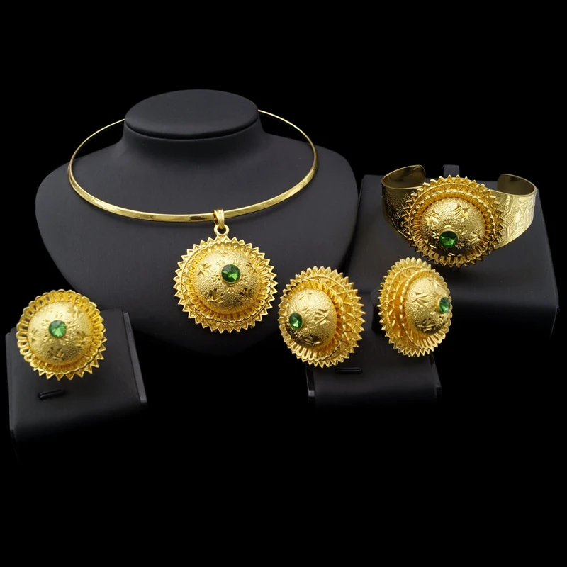 

Ethiopian 24K Gold Plated Traditional Jewelry Set
