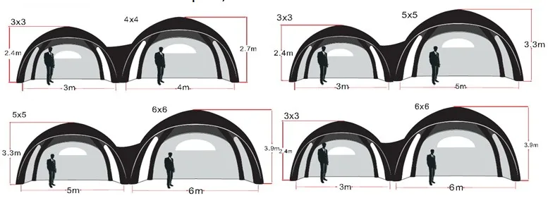 17FT/5X5M Portable outdoor event full printing oxford cover dome TPU inflatable air spider tent