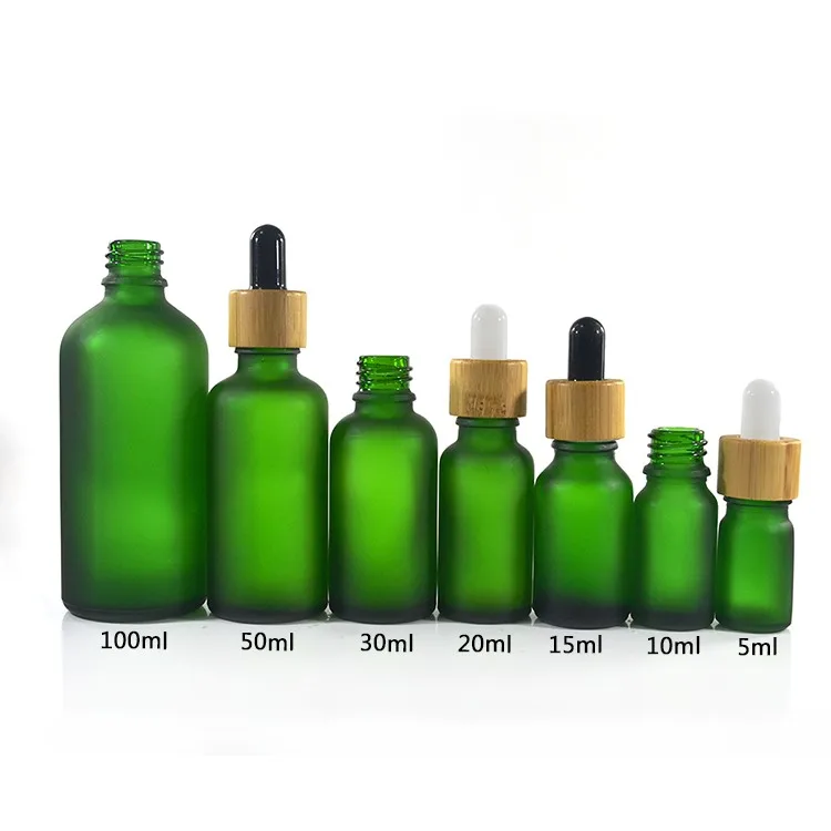 Download Cosmetic Packaging Essential Oil Frosted Green Glass Dropper Bottle With Bamboo Cap Buy Glass Dropper Bottle Cosmetic Packaging Bottle Green Glass Bottle Product On Alibaba Com