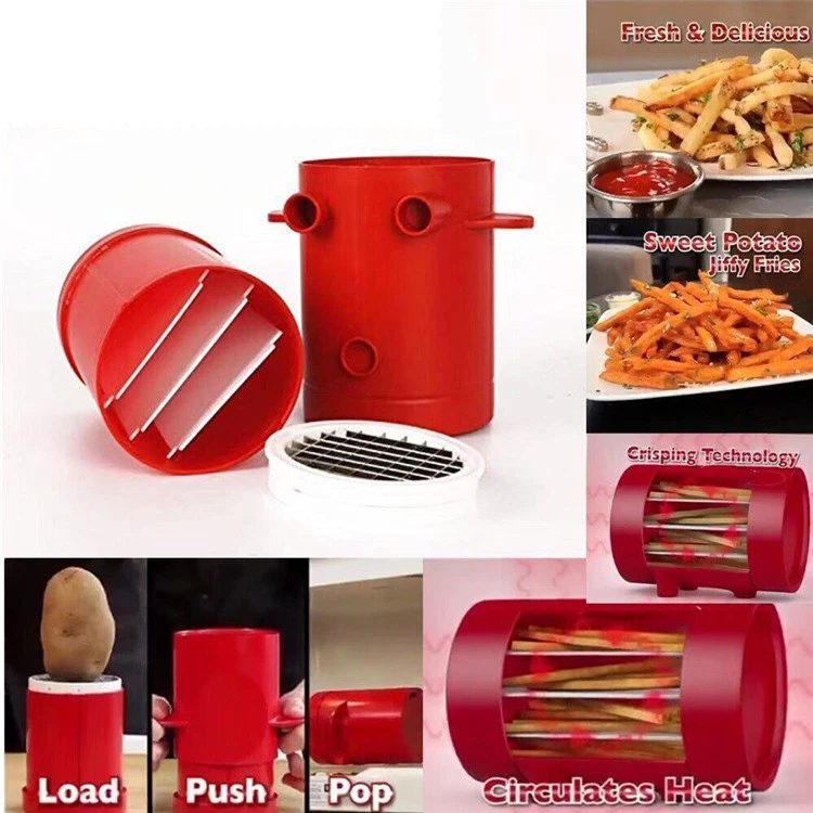 Potato fry 2 in 1 microwave perfect french fries chip maker toy jiffy fries