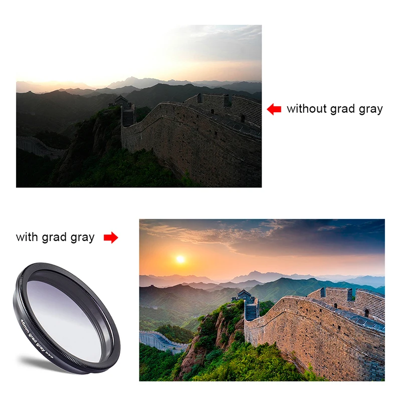 APEXEL HD 16MM Wide Angle Macro 2 in 1 Lens + camera lens filter Kit for Smartphone